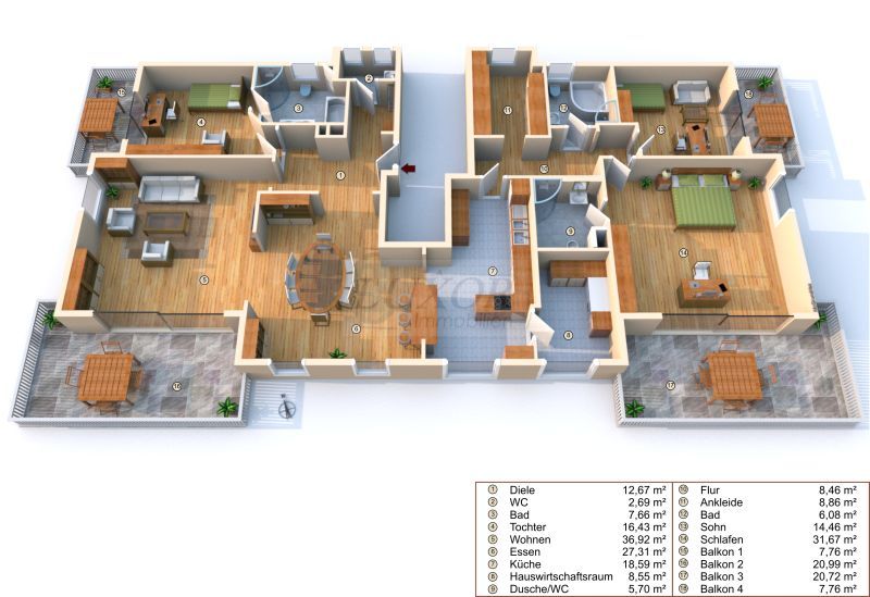 Expose 13027 Bilder Wohnungen aus Wiesbaden - Immobilienmakler Luxor Liegenschaften